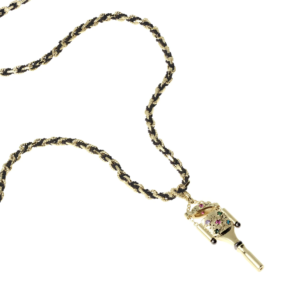 N° 840 Gold & Braided Silk Watchkey Pendant, Marie Laure Chamorel, tomfoolery