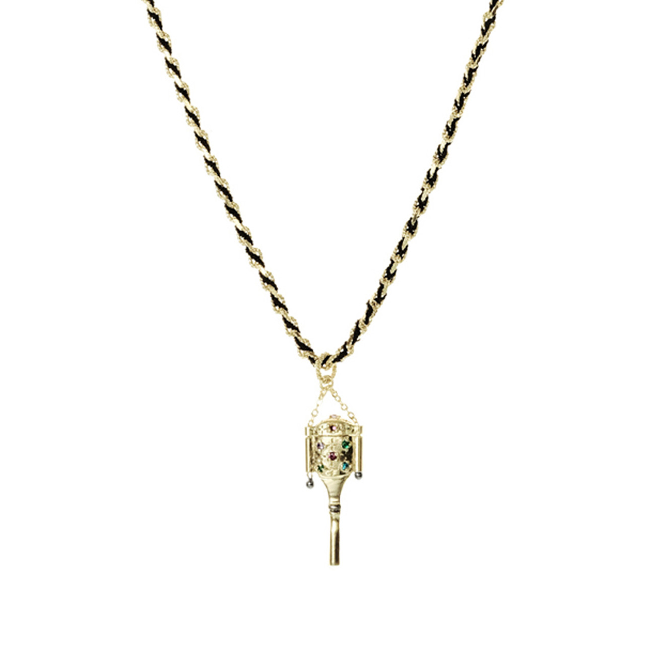 N° 840 Gold & Braided Silk Watchkey Pendant, Marie Laure Chamorel, tomfoolery