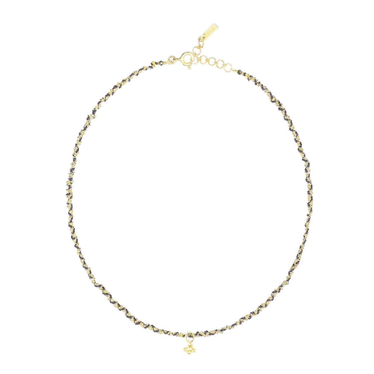 N° 822 Gold & Braided Silk Short Necklace, Marie Laure Chamorel, tomfoolery