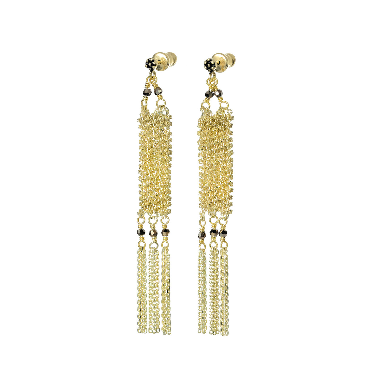 N° 573 Gold Tassel Earrings, Marie Laure Chamorel, tomfoolery