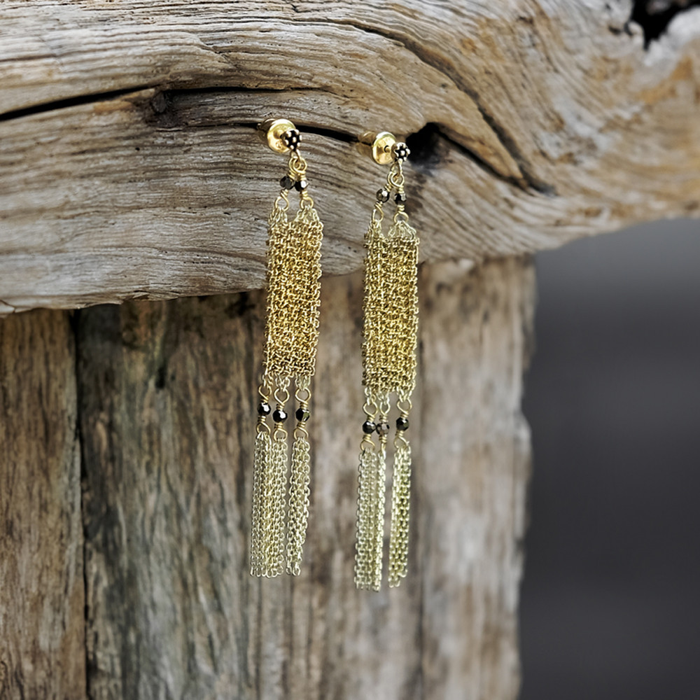 N° 573 Gold Tassel Earrings, Marie Laure Chamorel, tomfoolery