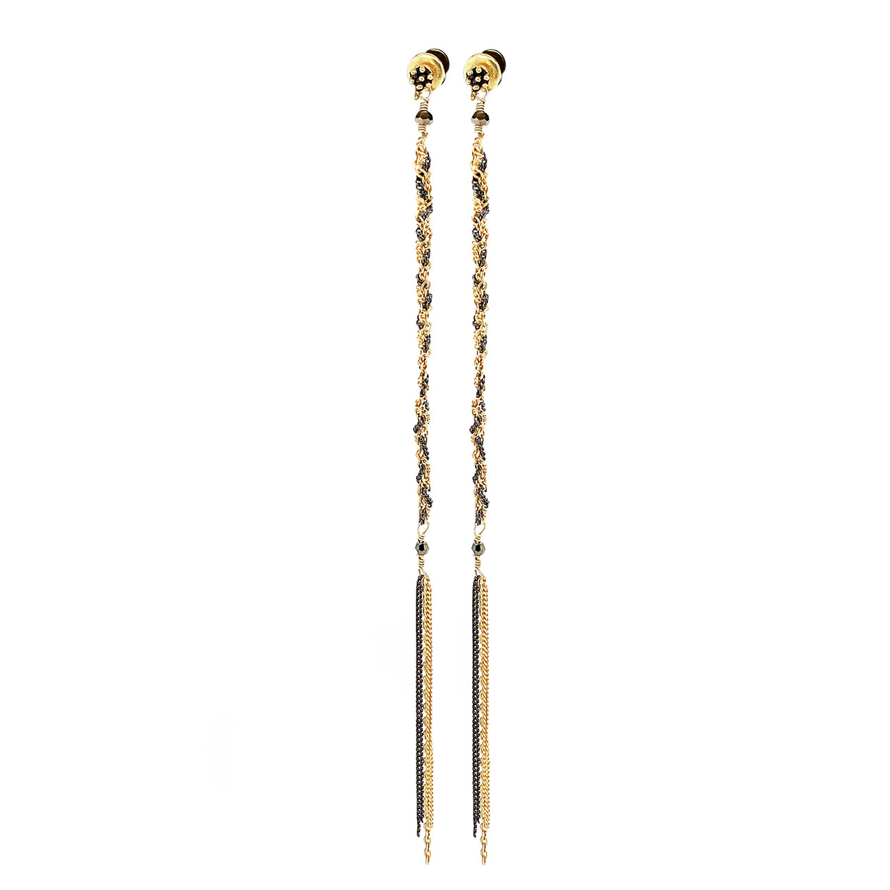 N° 709 Gold Woven Chain Drop Earrings, Marie Laure Chamorel, tomfoolery