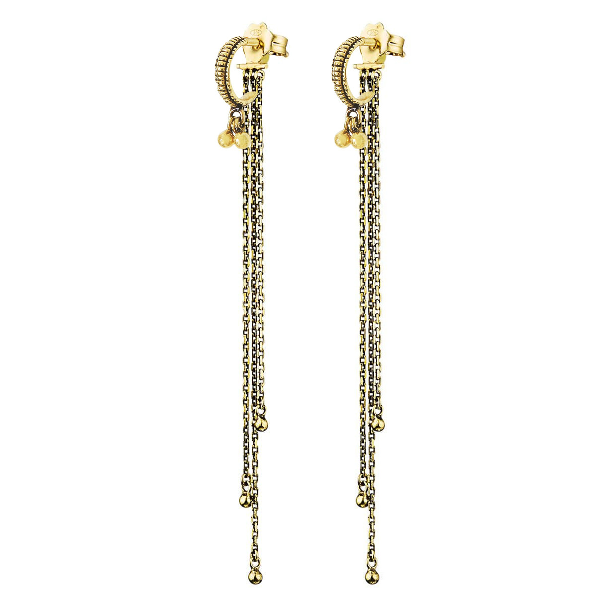 N° 860 Gold Chain & Hoop Drop Earrings, Marie Laure Chamorel, tomfoolery