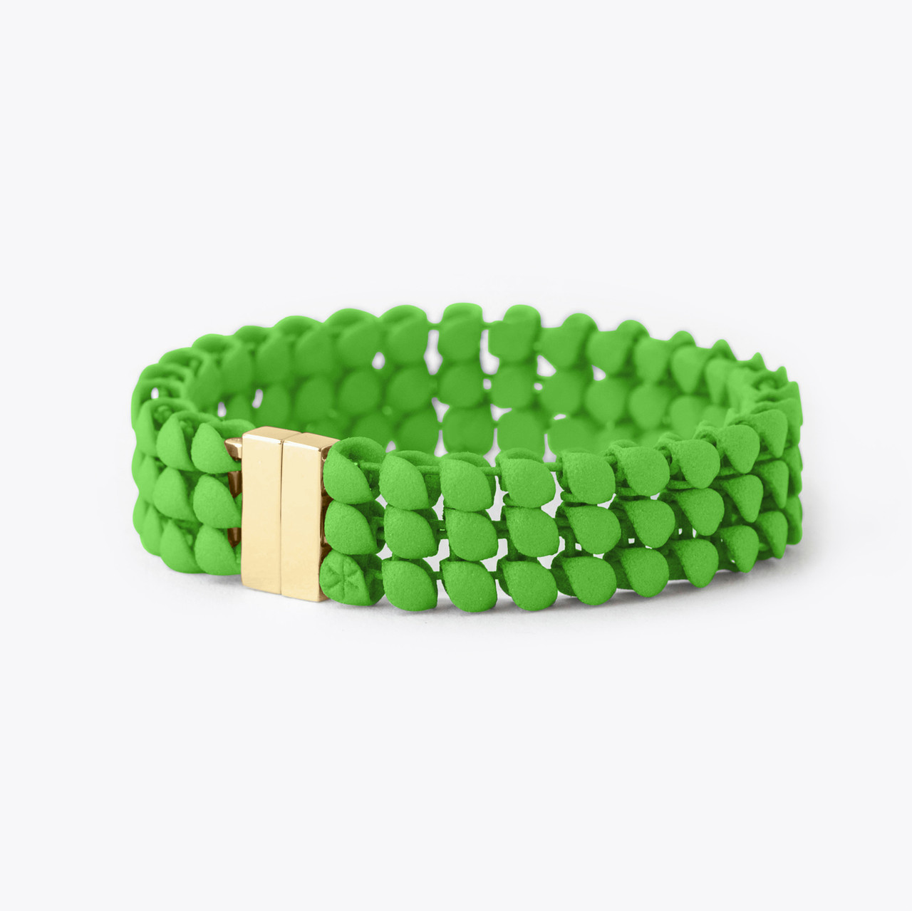 Lime Green 3D Printed Geometric Bracelet, Bolternstern, tomfoolery