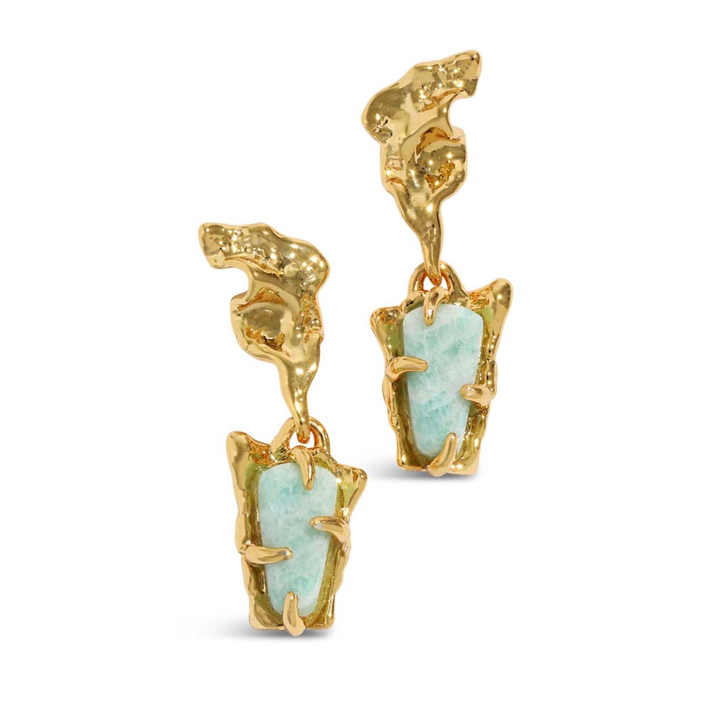 Small Irregular Amazonite Drop Earrings, Alexis Bittar, tomfoolery