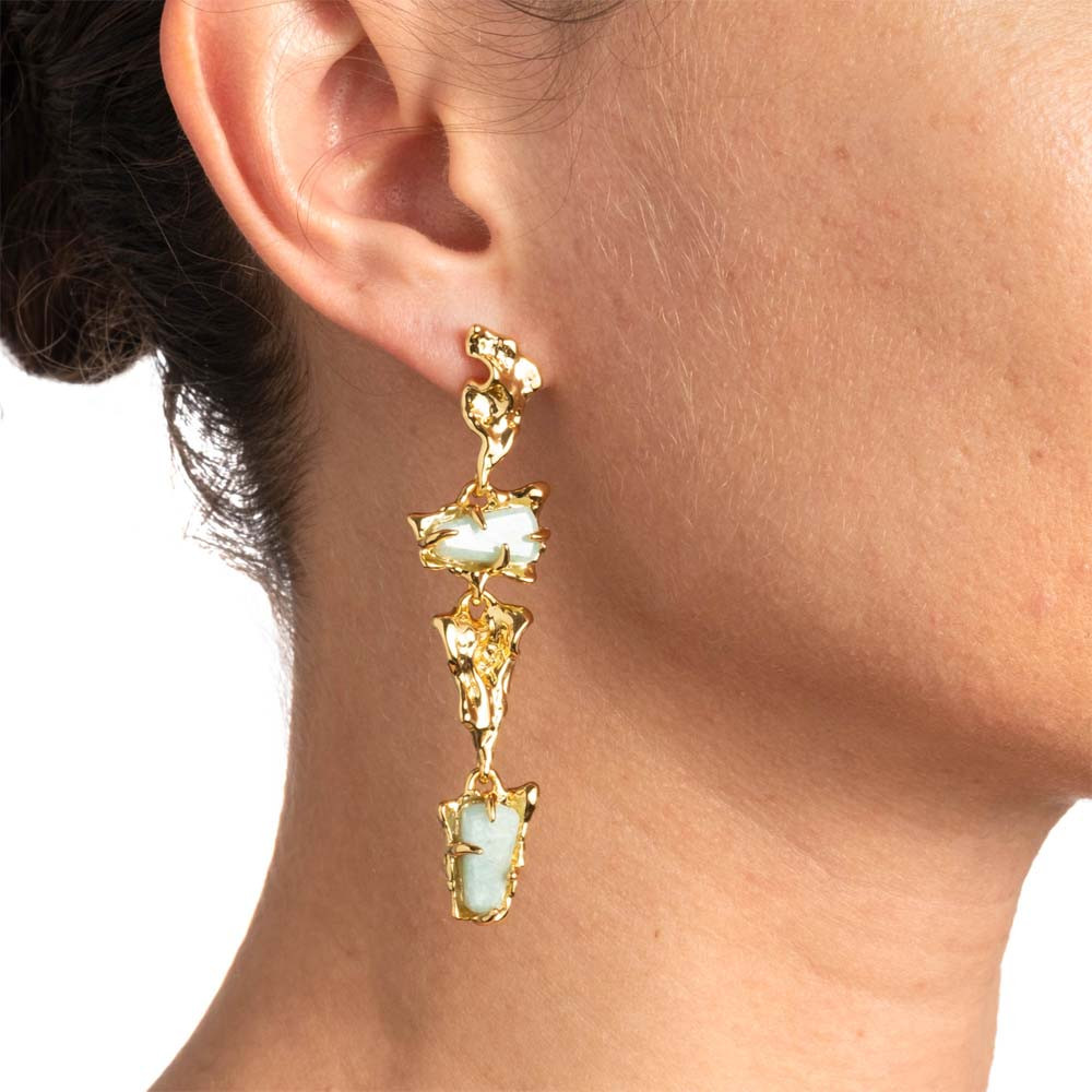 Irregular Amazonite Drop Earrings, Alexis Bittar, tomfoolery