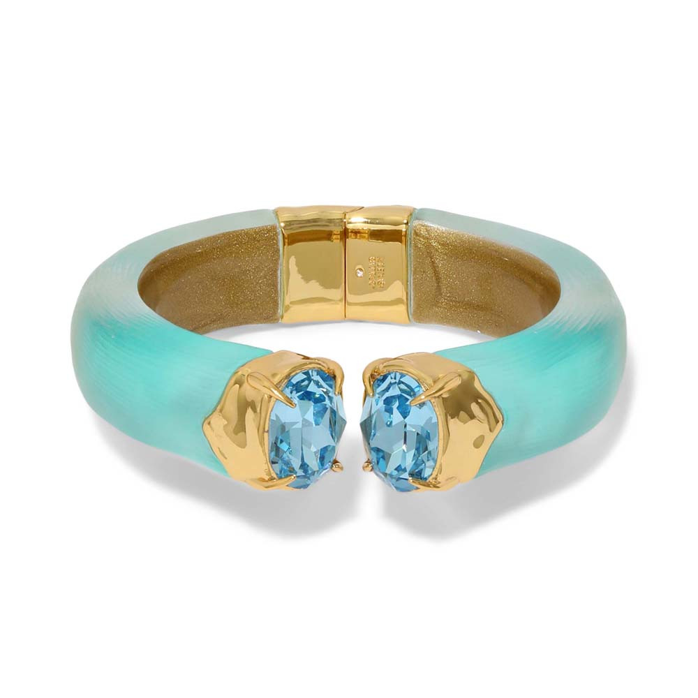 Blue Bonbon Crystal Lucite Hinge Bracelet, Alexis Bittar, tomfoolery