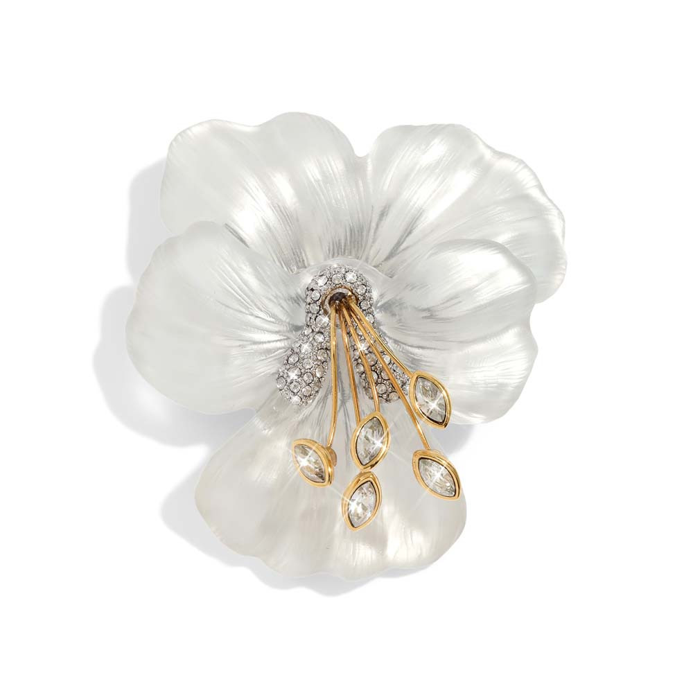 Pansy Lucite Crystal Brooch, Alexis Bittar, tomfoolery