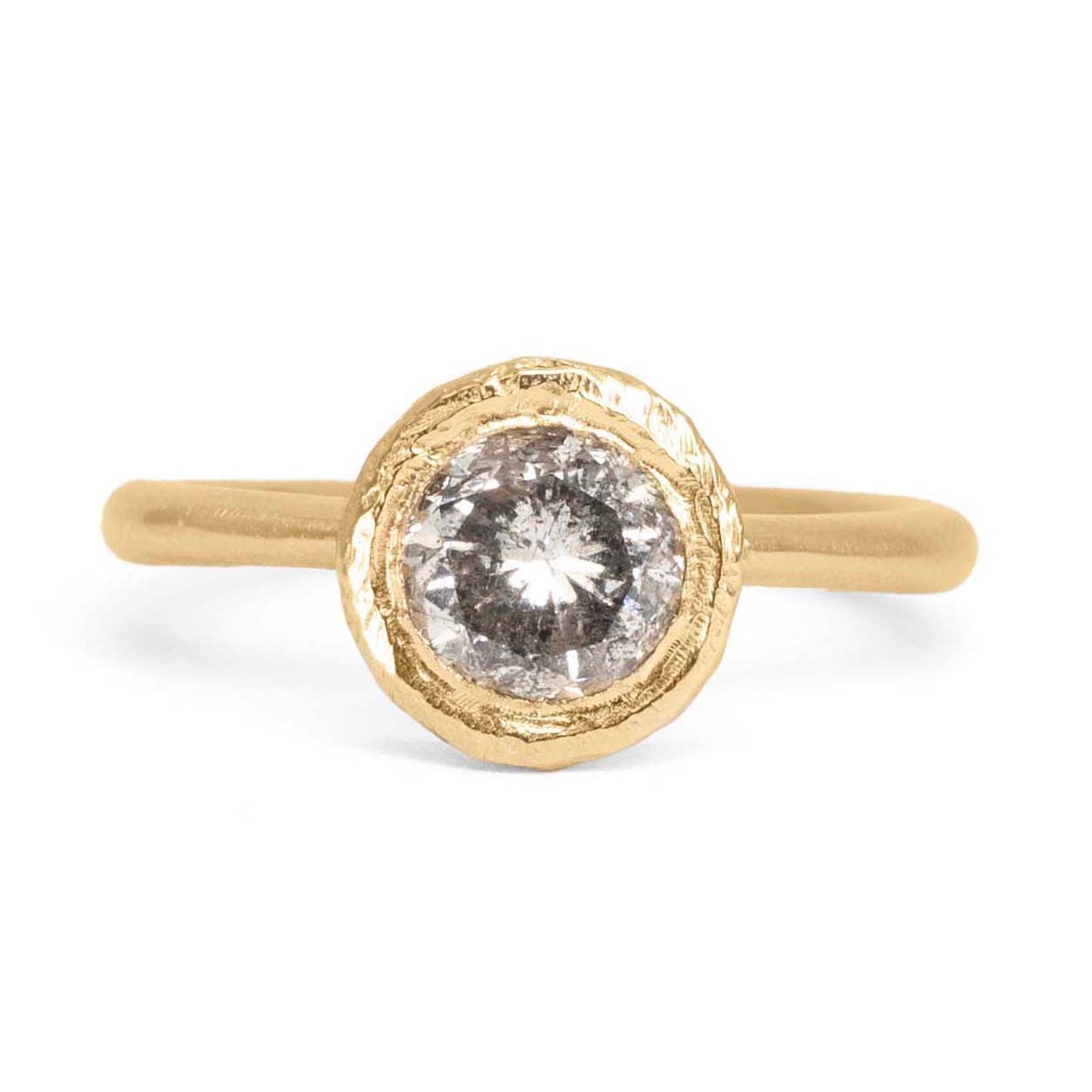 Round Salt & Pepper Diamond Engagement Ring, Page Sargisson, tomfoolery