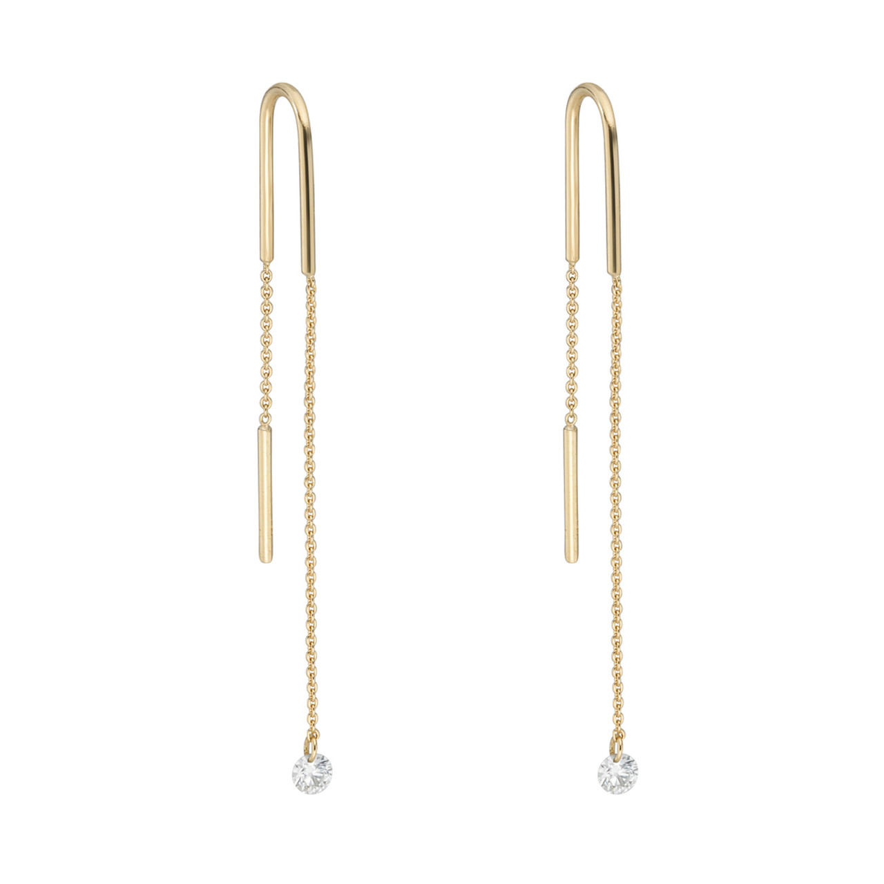 Floating Diamond Threader Earrings, tf House - Diamonds, tomfoolery