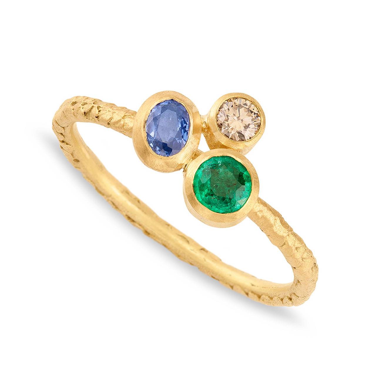 One-Of-A-Kind Catkin Sapphire, Emerald & Diamond Ring, Alison Macleod, tomfoolery