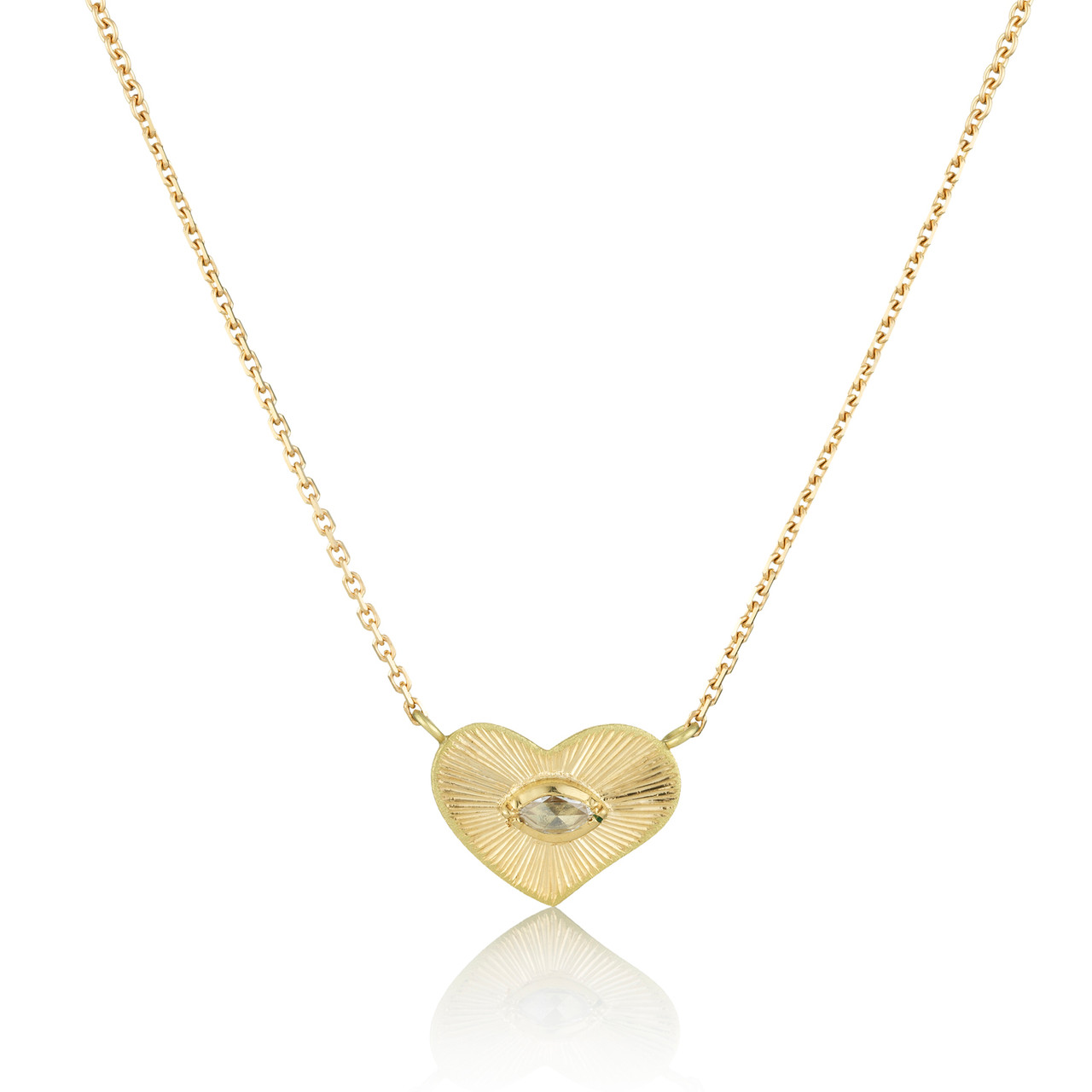 Engraved Diamond Heart Necklace, Brooke Gregson, tomfoolery