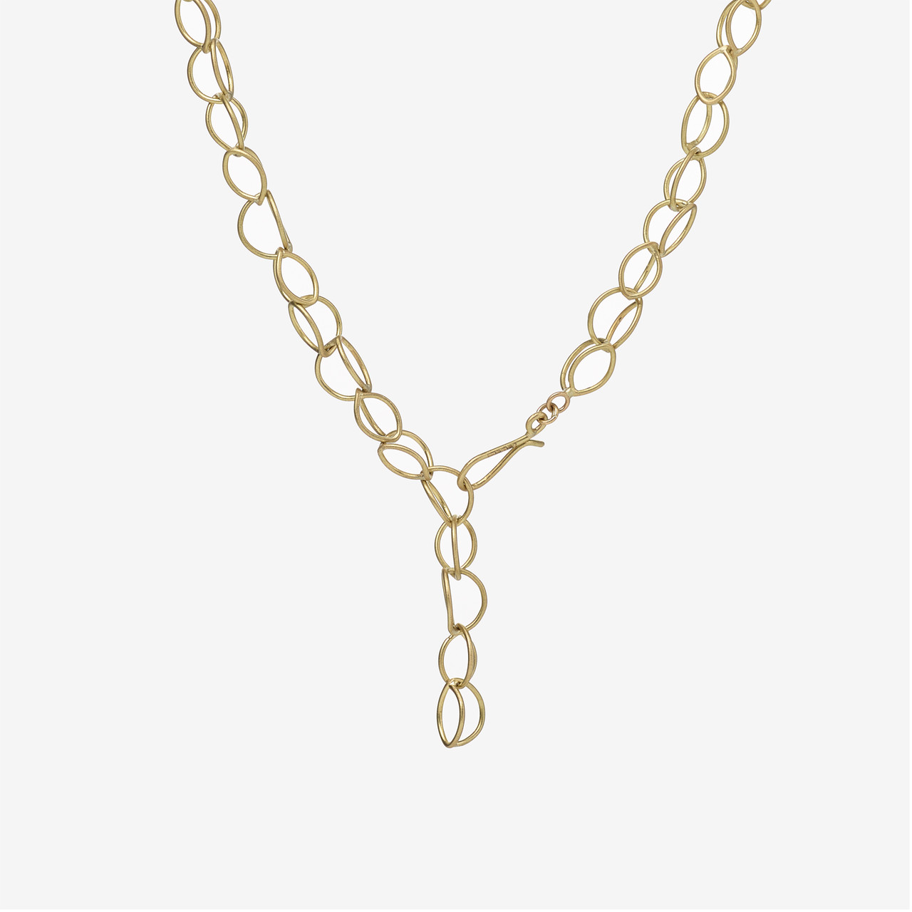 Gold Lily Chain Link Necklace, Sarah Straussberg, tomfoolery