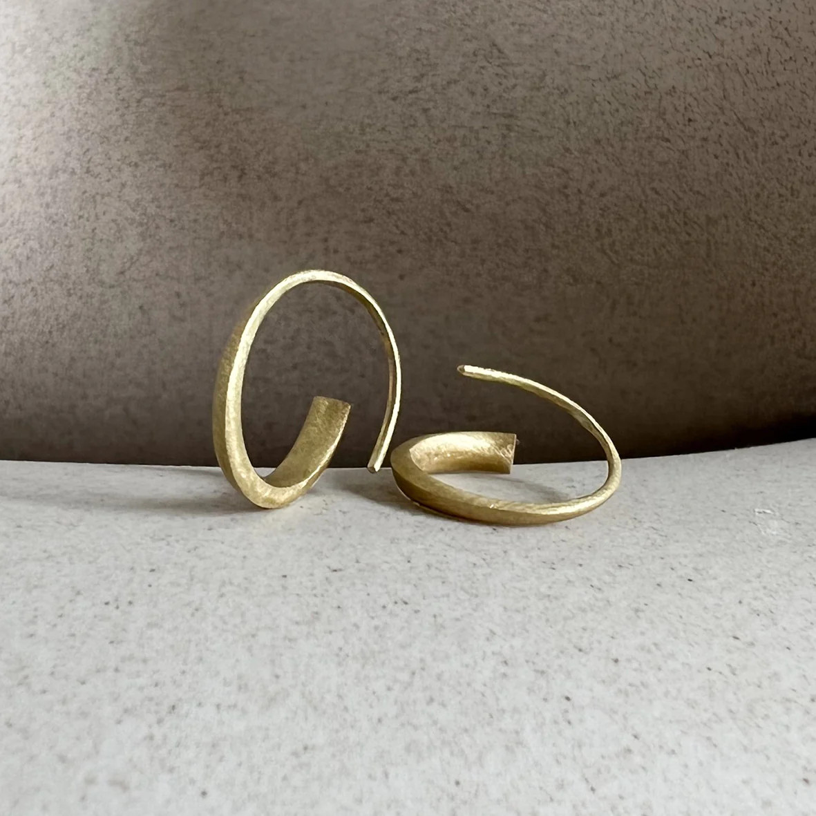 Gold Tapered Signature Hoops, Sarah Straussberg, tomfoolery