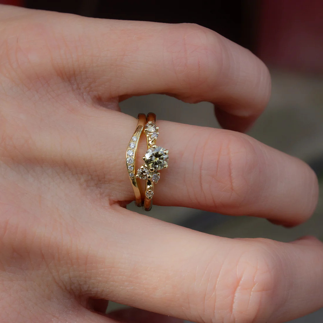 One-Of-A-Kind Champagne Diamond Antheia Ring, Irena Chmura, tomfoolery