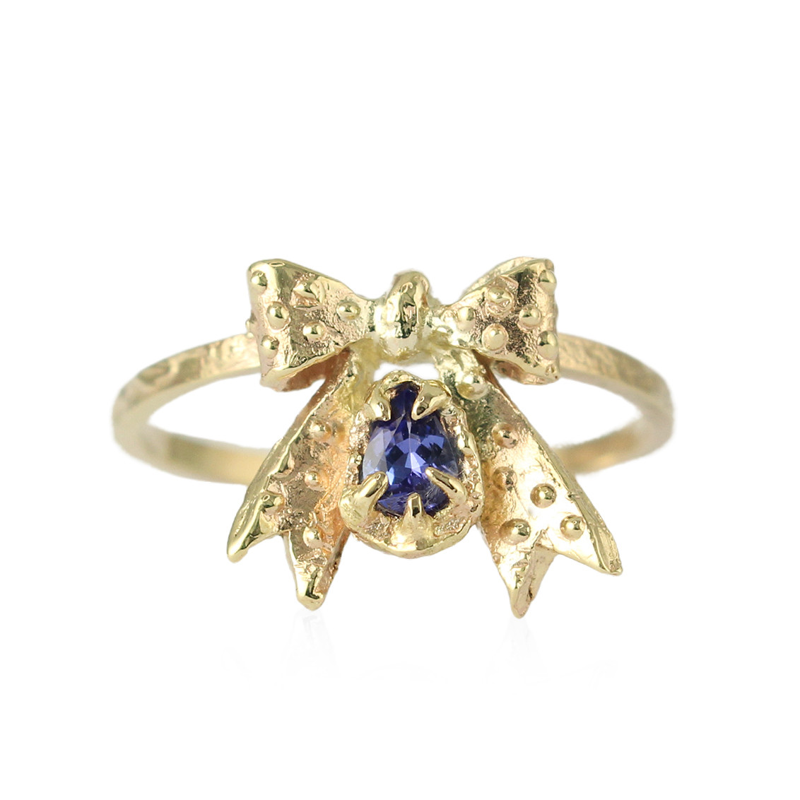 One-Of-A-Kind Tanzanite Bow Ring, Momocreatura, tomfoolery