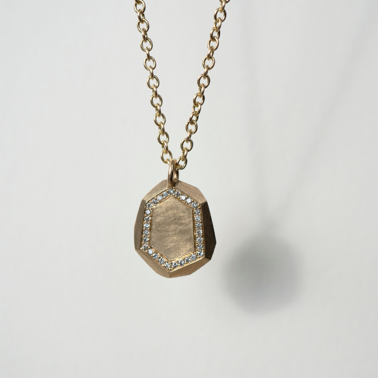 Salt & Pepper Diamond Faceted Tag Pendant, Maria Manola, tomfoolery