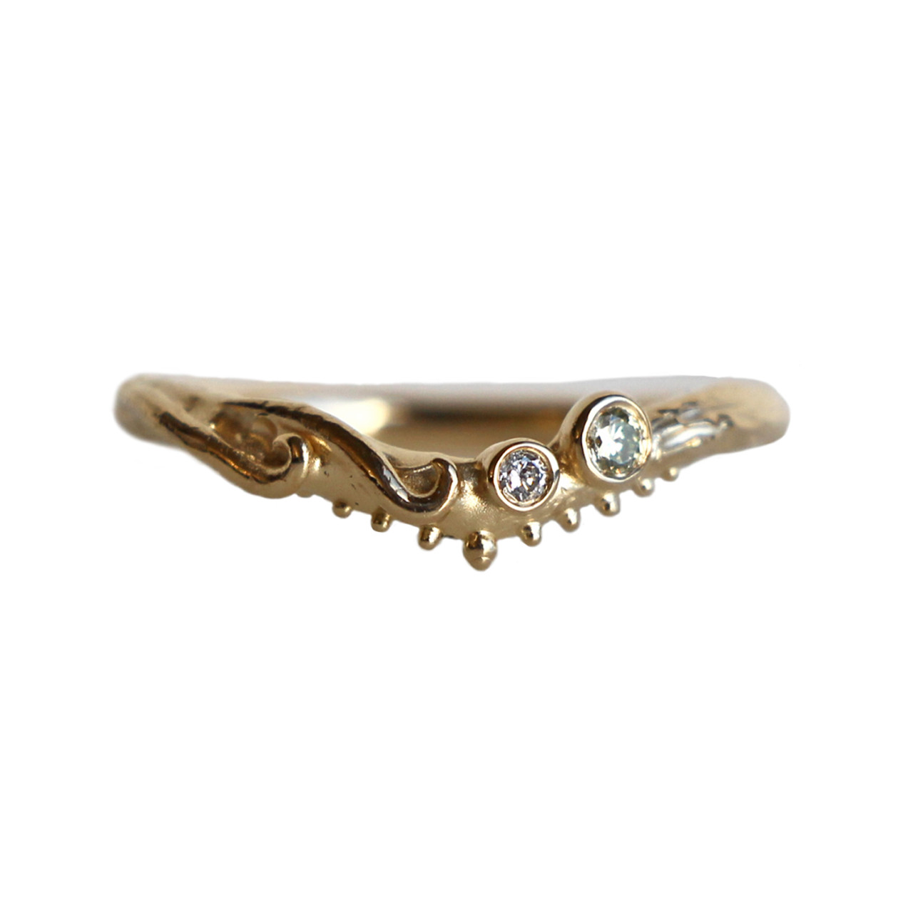 Gold Curved Ocean Stacking Band, Alice Clarke, tomfoolery