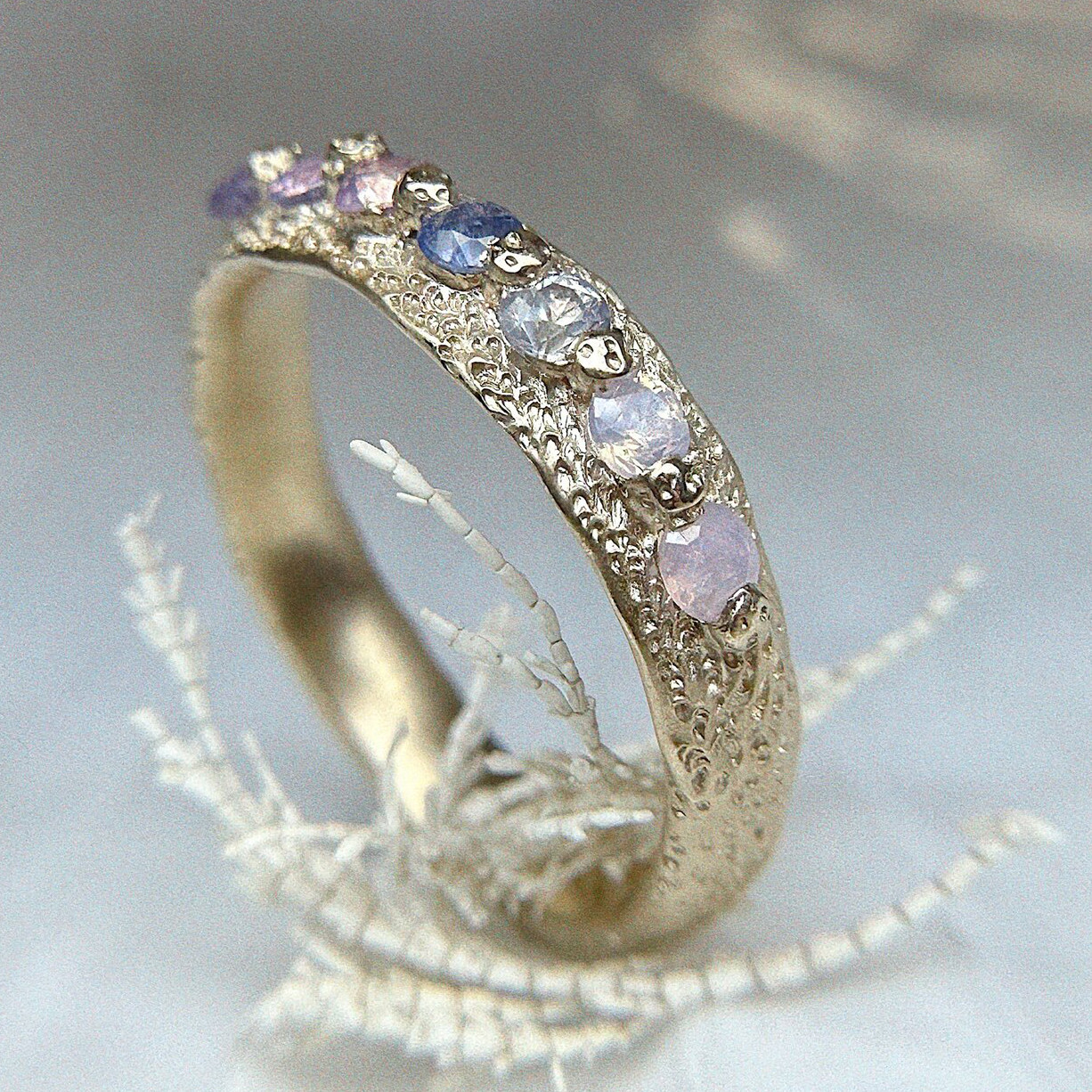 One-Of-A-Kind Ombre Sapphire Mermaid Band, Ami Pepper, tomfoolery