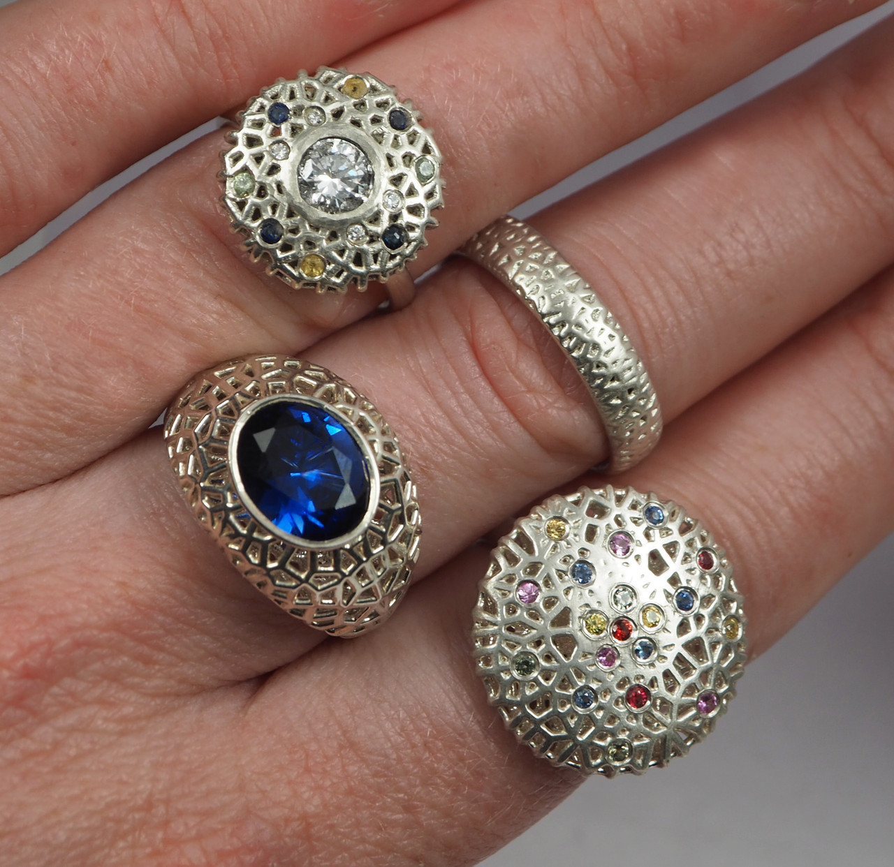 One-Of-A-Kind Crackle Sapphire Disc Ring, Lynne MacLachlan, tomfoolery