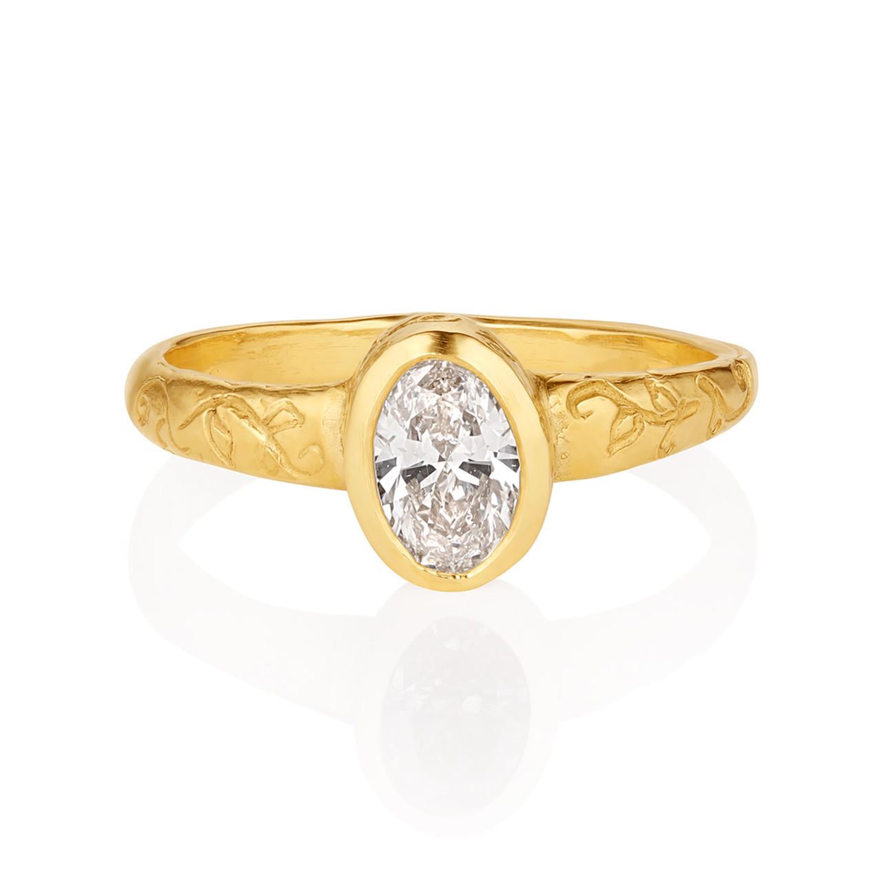 One-Of-A-Kind Love’s Etching Diamond Solitaire Ring, Evangeline Porche, tomfoolery