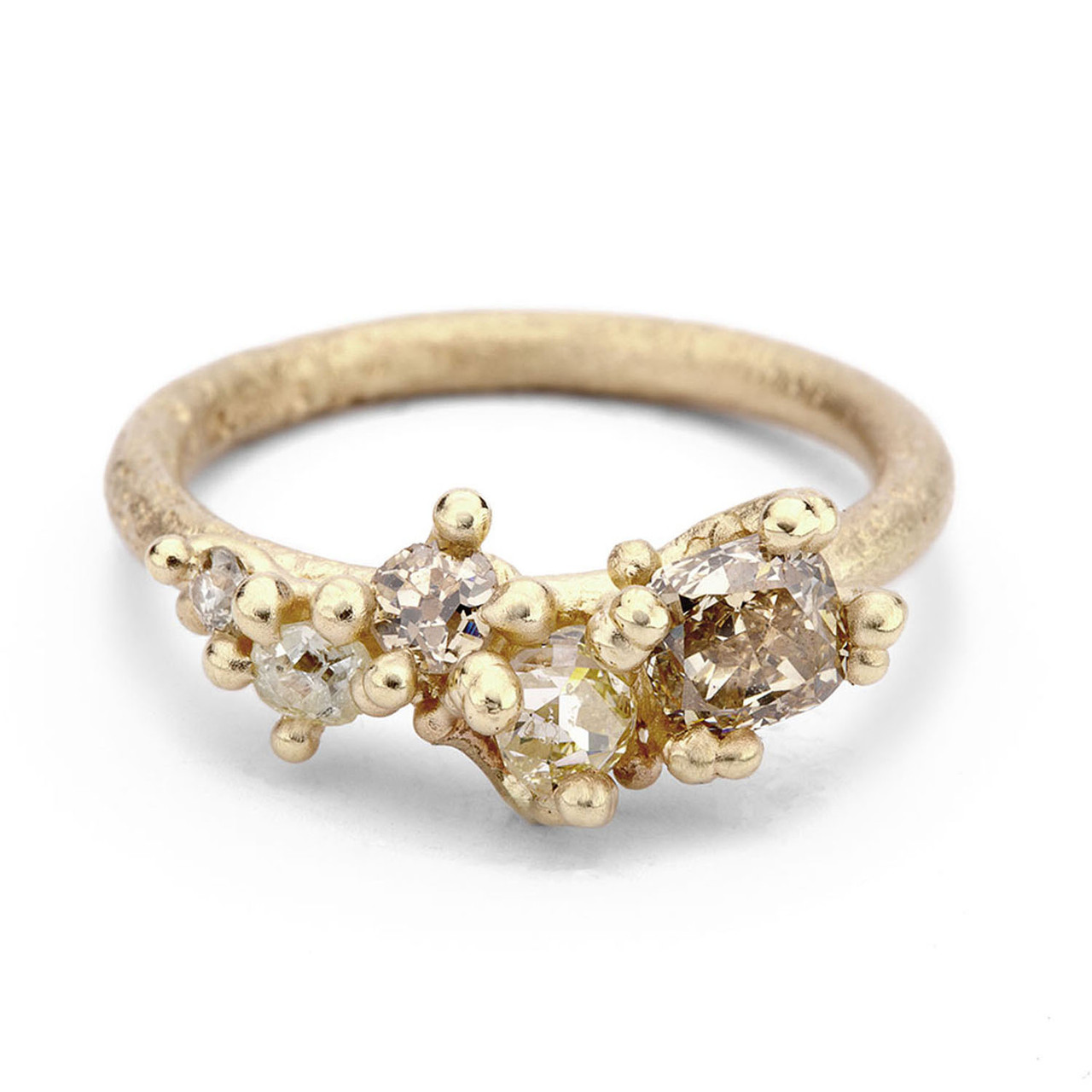 Champagne Diamond Tapering Cluster Ring, Ruth Tomlinson, tomfoolery