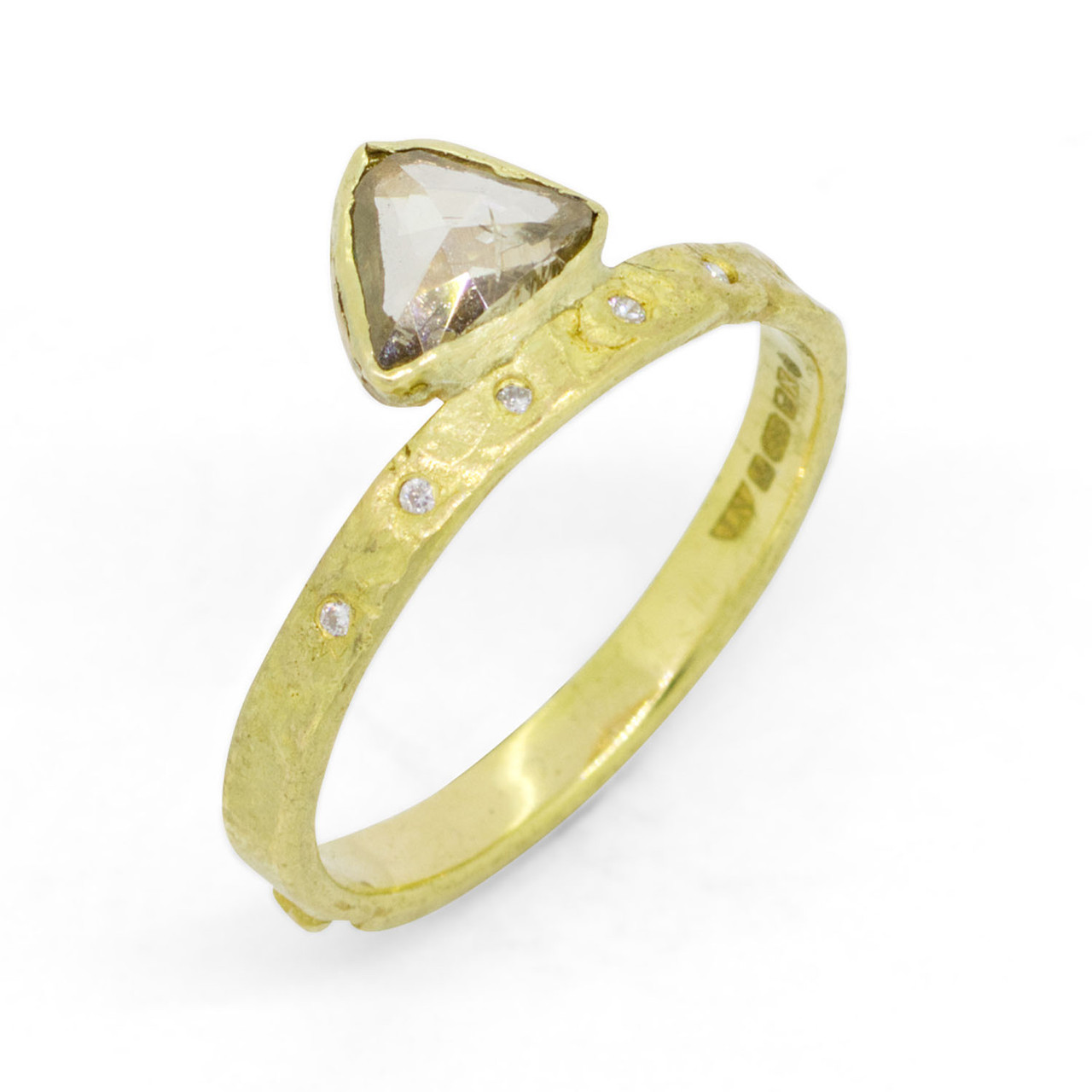 One-Of-A-Kind Molten Triangular Diamond Ring, Laura Ngyou, tomfoolery