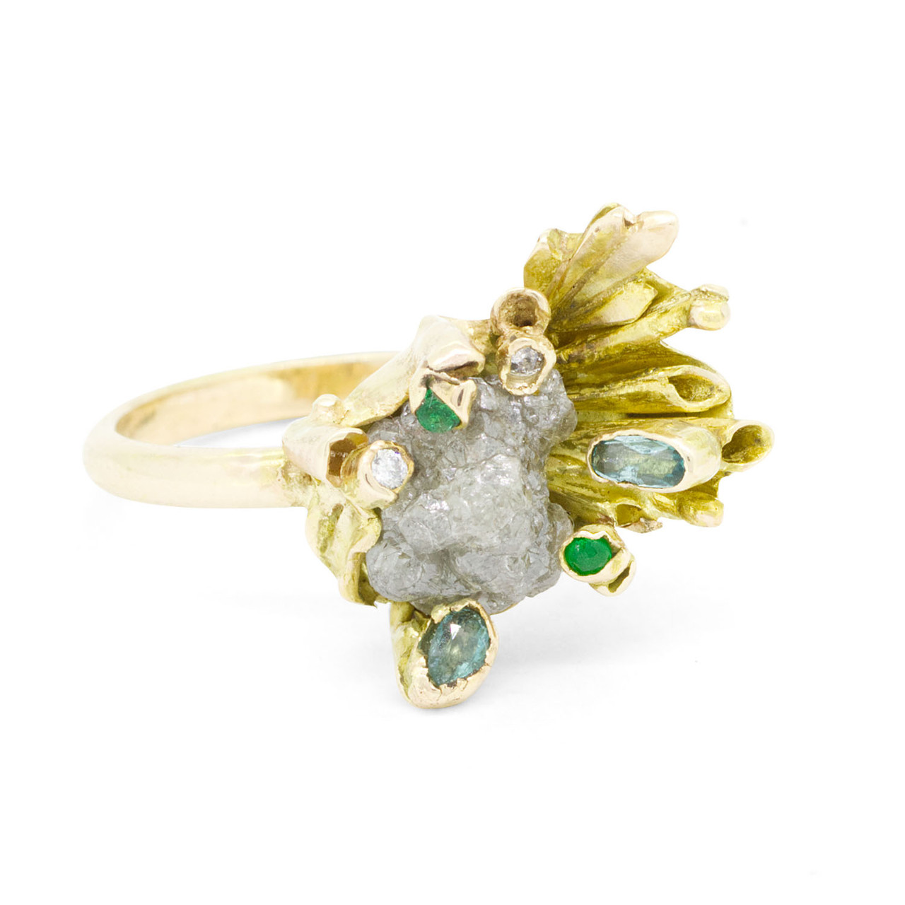 One-Of-A-Kind Rough Diamond Cluster Ring, Laura Ngyou, tomfoolery