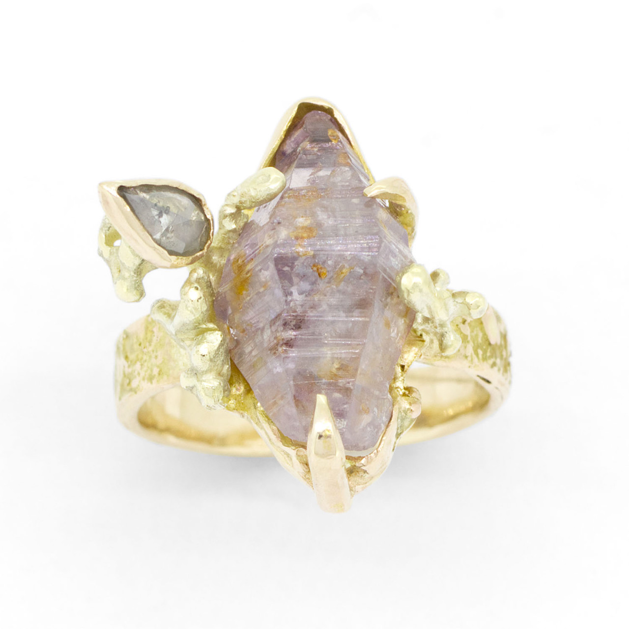 One-Of-A-Kind Irregular Purple Sapphire & Diamond Ring, Laura Ngyou, tomfoolery