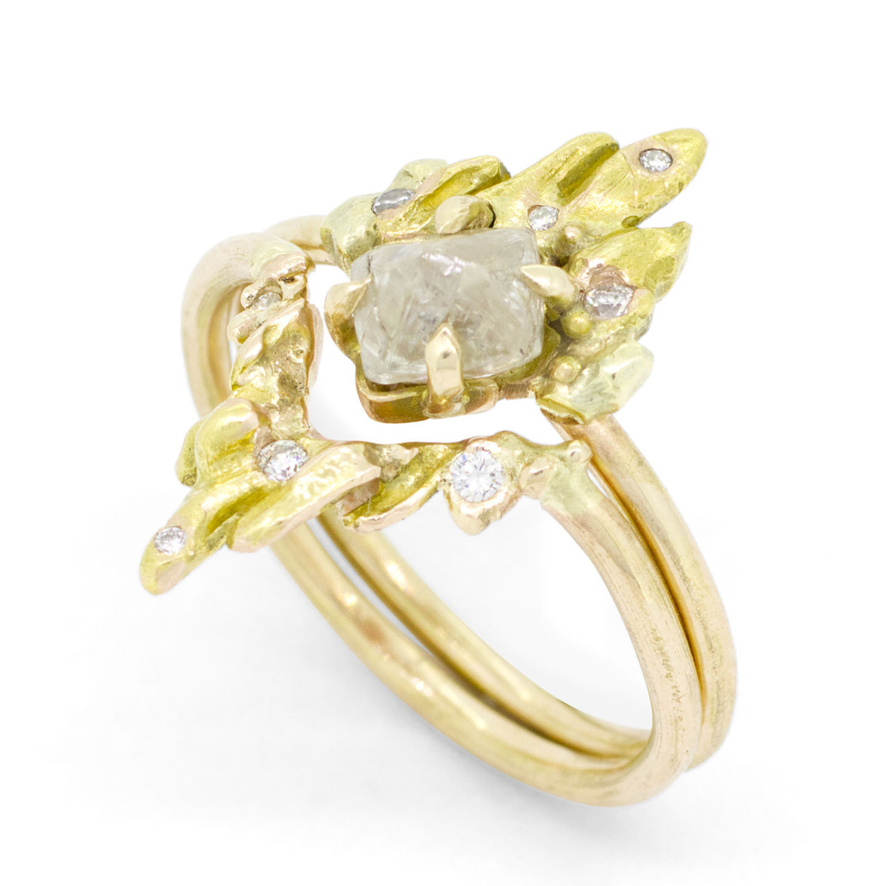 One-Of-A-Kind Octahedral Diamond Twin Ring, Laura Ngyou, tomfoolery
