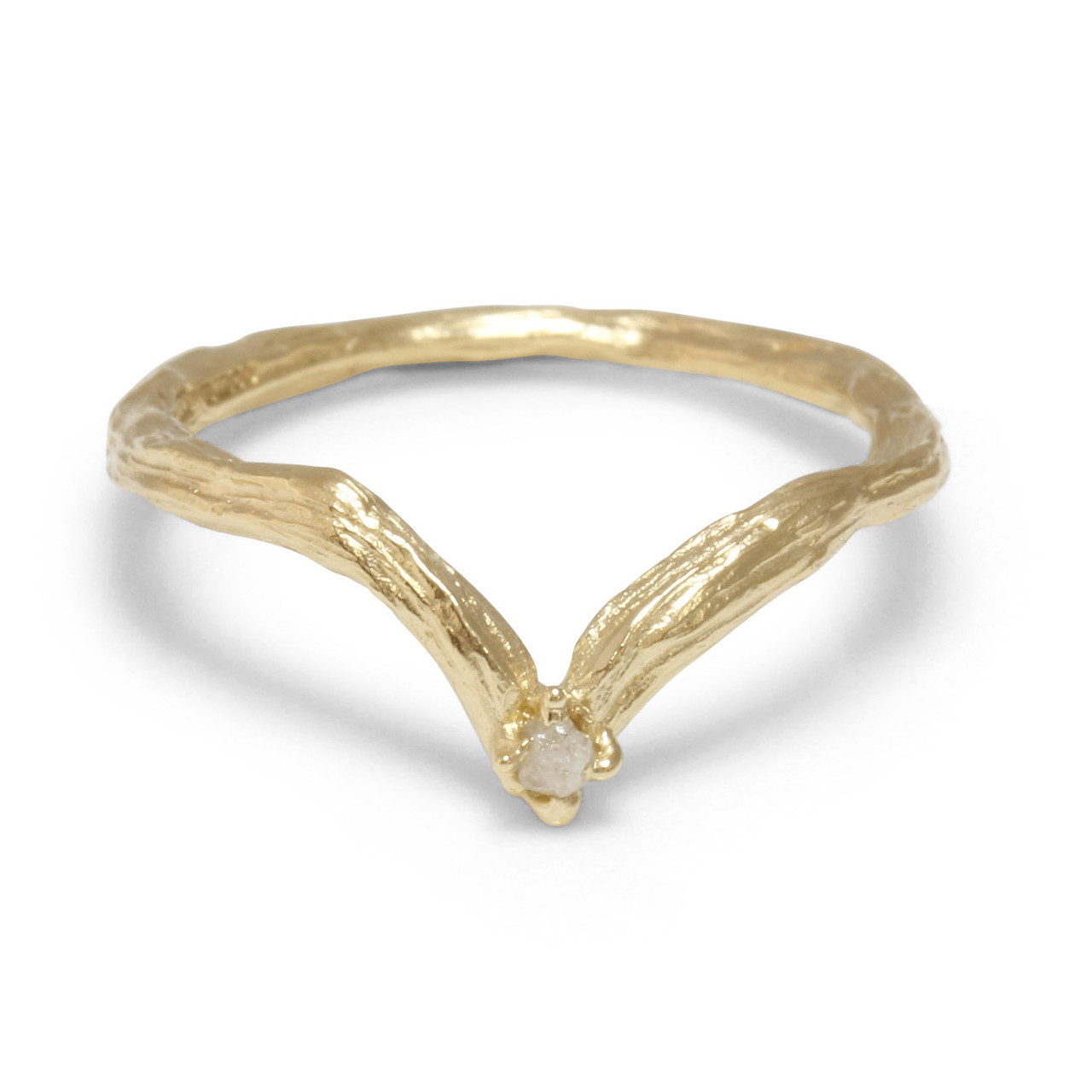 Raw Diamond Forest Floor V Ring, Eily O Connell, tomfoolery