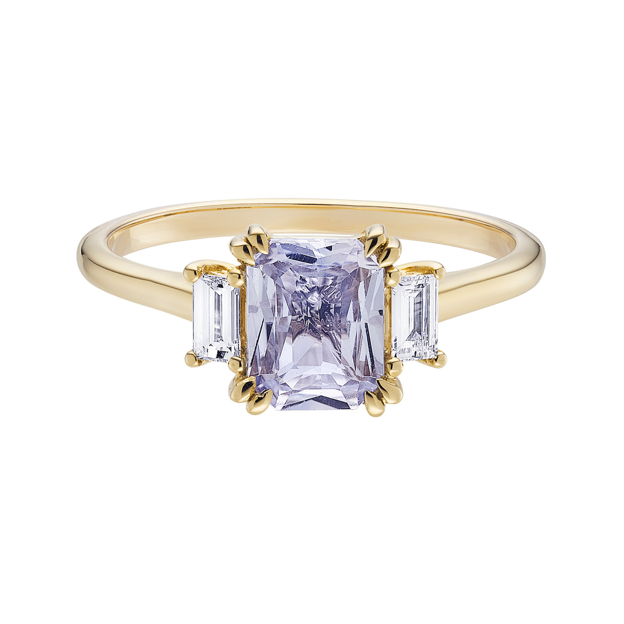 Lyon Light Blue Sapphire & Diamond Three Stone Ring, tf House - Art Echo, tomfoolery