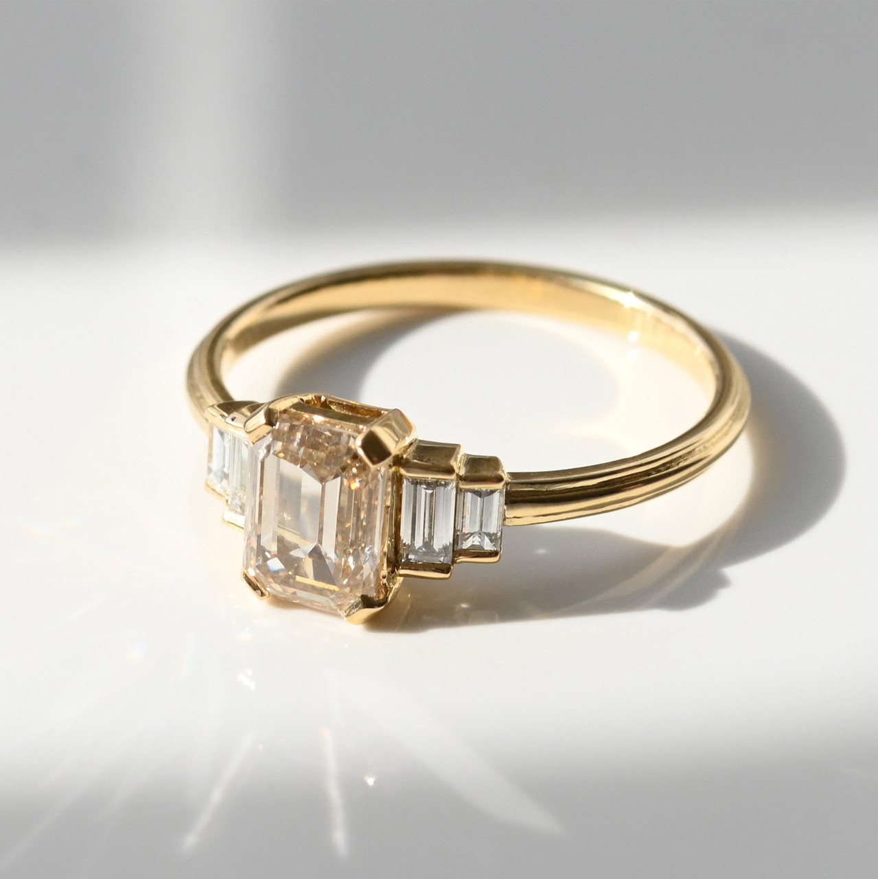 Champagne Empire Five Step Diamond Ring, tf House - Art Echo, tomfoolery