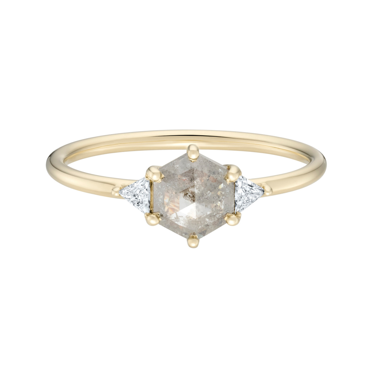 TRIO Hex Grey Diamond & White Diamond Ring, tf house - Infinite, tomfoolery