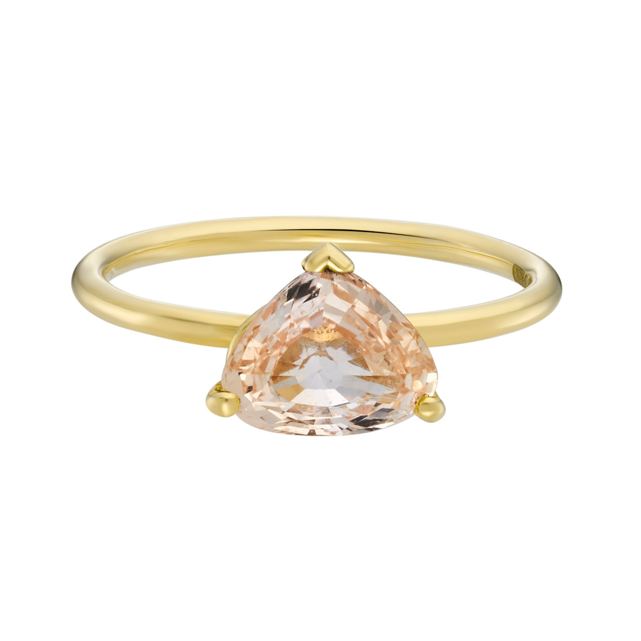 SOLO Peach Sapphire Pear Cut Ring, tf House - Infinite, tomfoolery