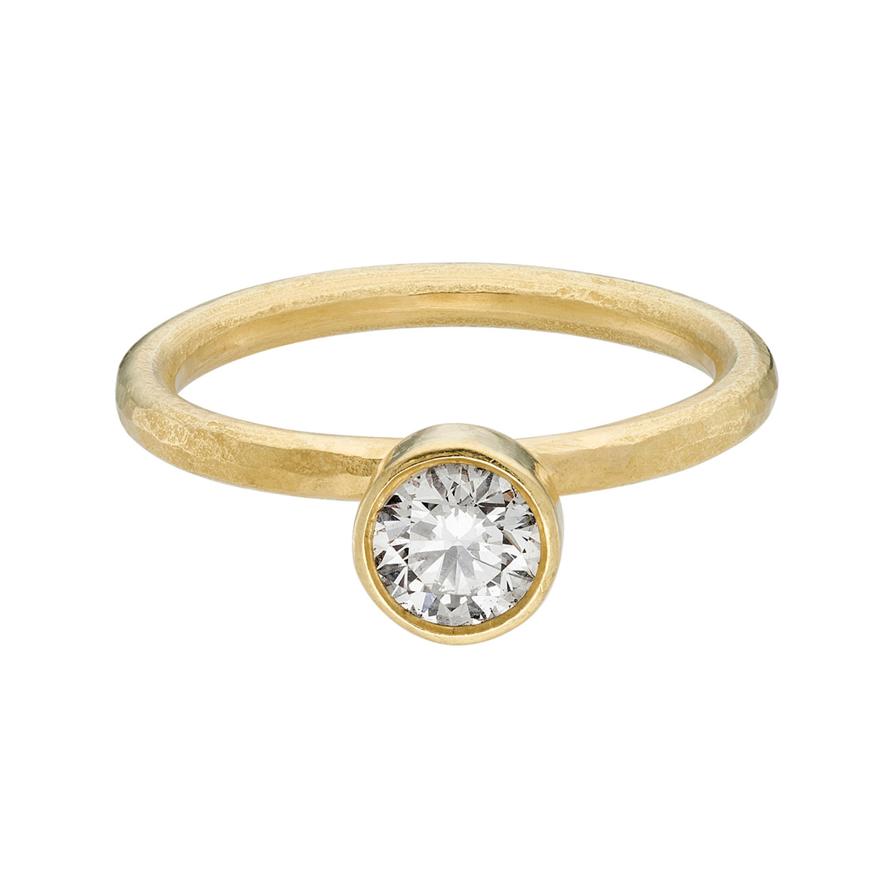 One-Of-A-Kind Bezel Set Champagne Diamond Solitaire Ring, Shimara Carlow, tomfoolery