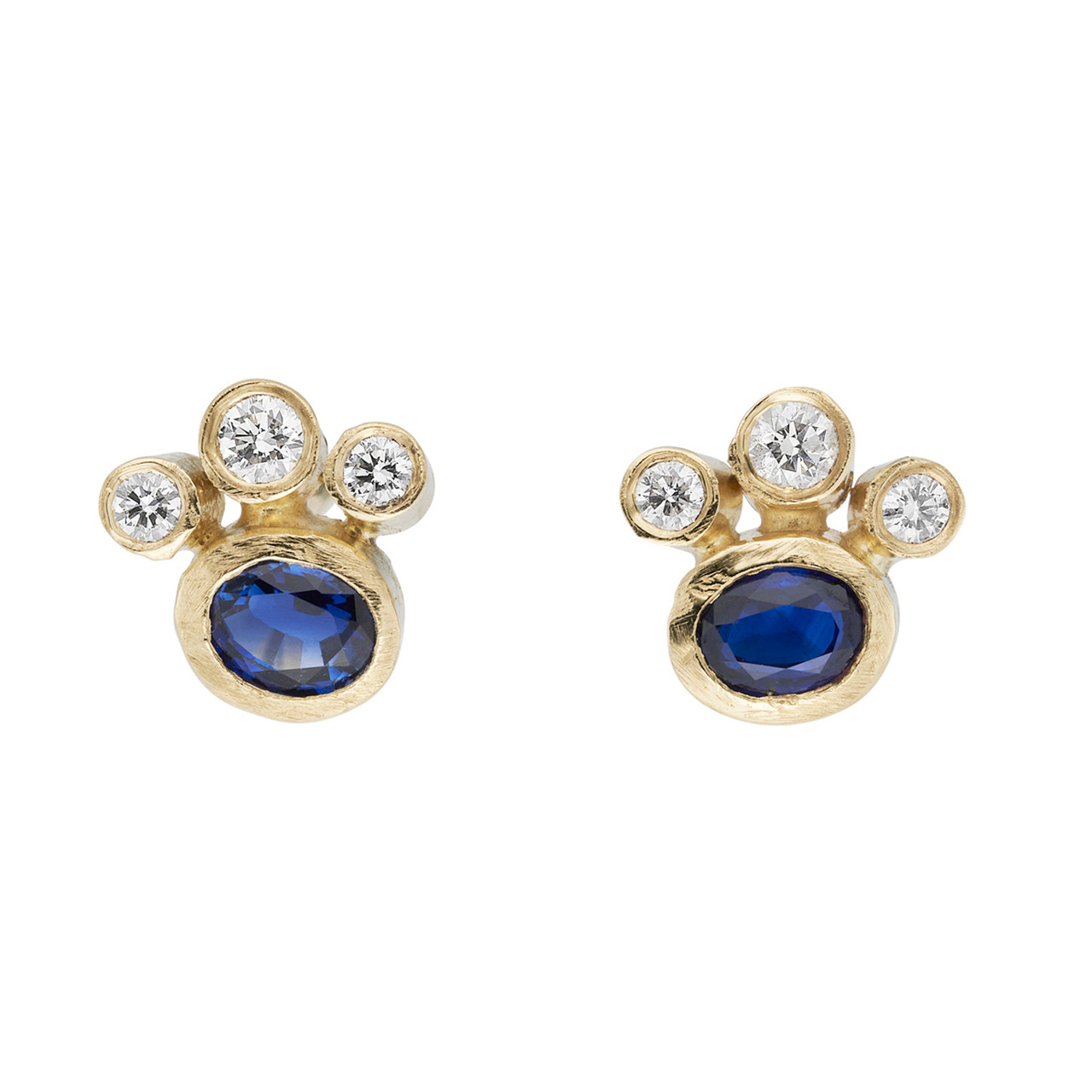 Blue Sapphire Cluster Studs, Shimara Carlow, tomfoolery