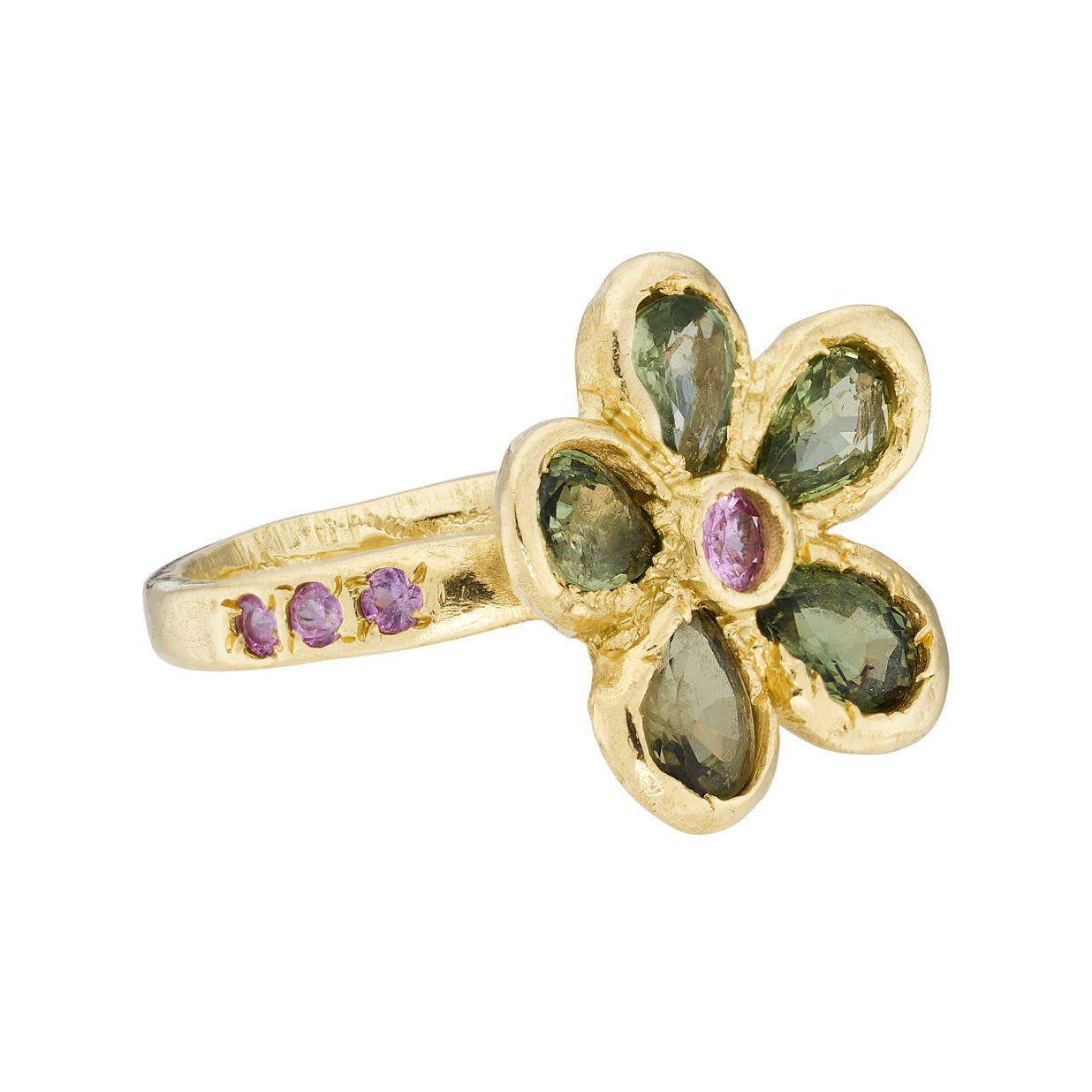 One-Of-A-Kind Sapphire Blossom Flower Ring, Leto Lama, tomfoolery