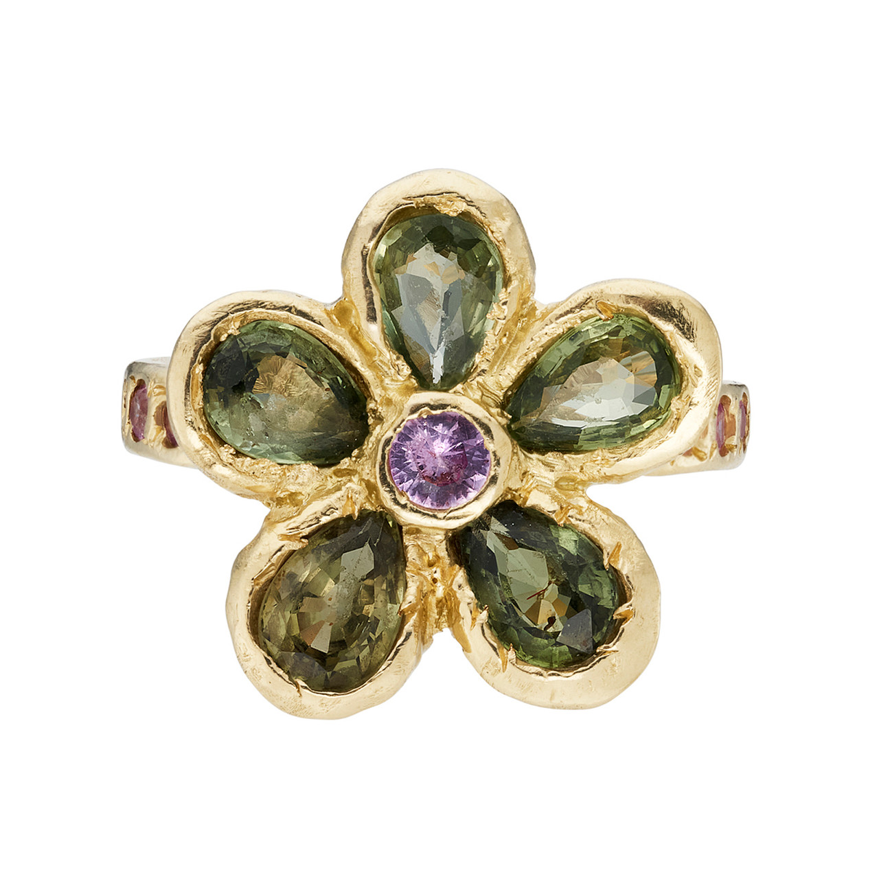 One-Of-A-Kind Sapphire Blossom Flower Ring, Leto Lama, tomfoolery