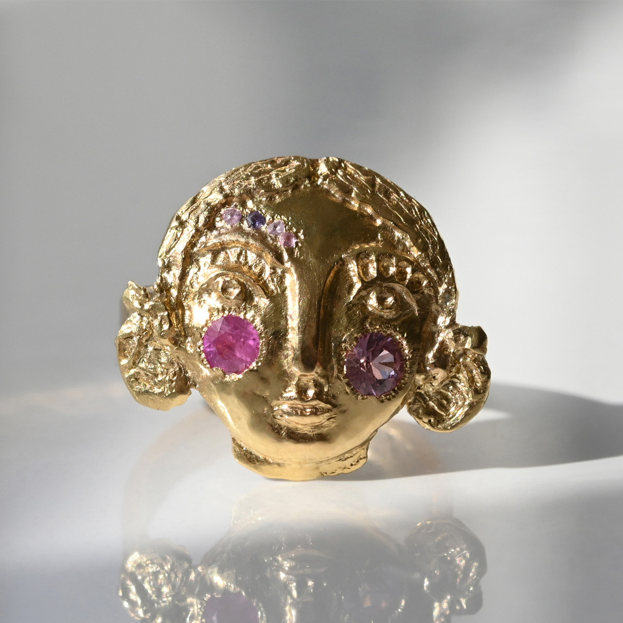 One-Of-A-Kind Sapphire Face Ring, Leto Lama, tomfoolery