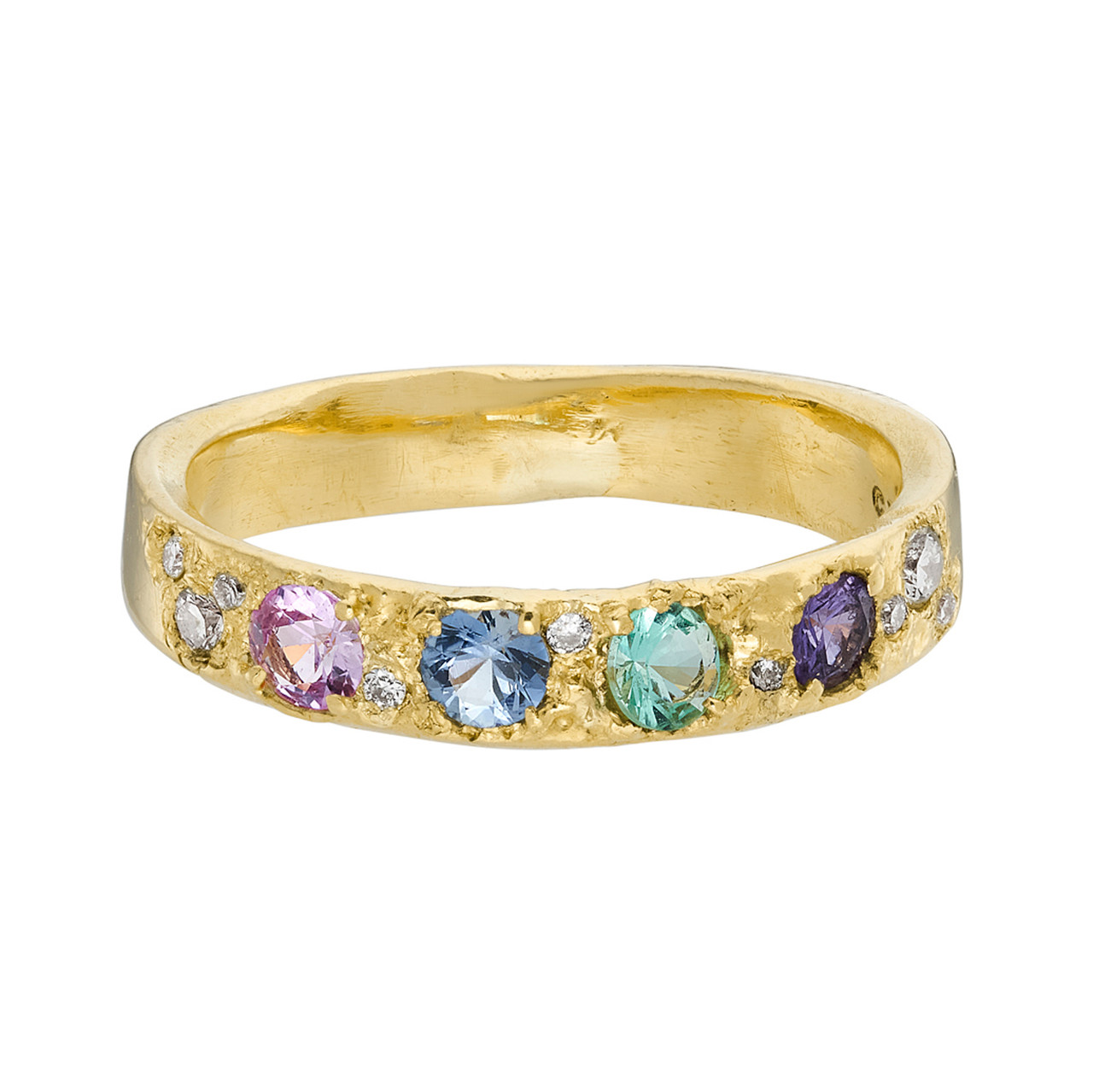 Pastel Mixed Gemstone Band, Leto Lama, tomfoolery