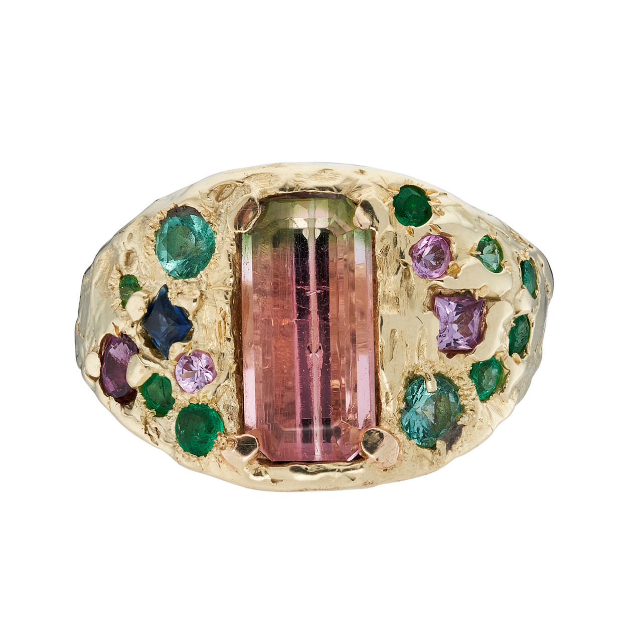 One-Of-A-Kind Watermelon Tourmaline Cocktail Ring, Leto Lama, tomfoolery