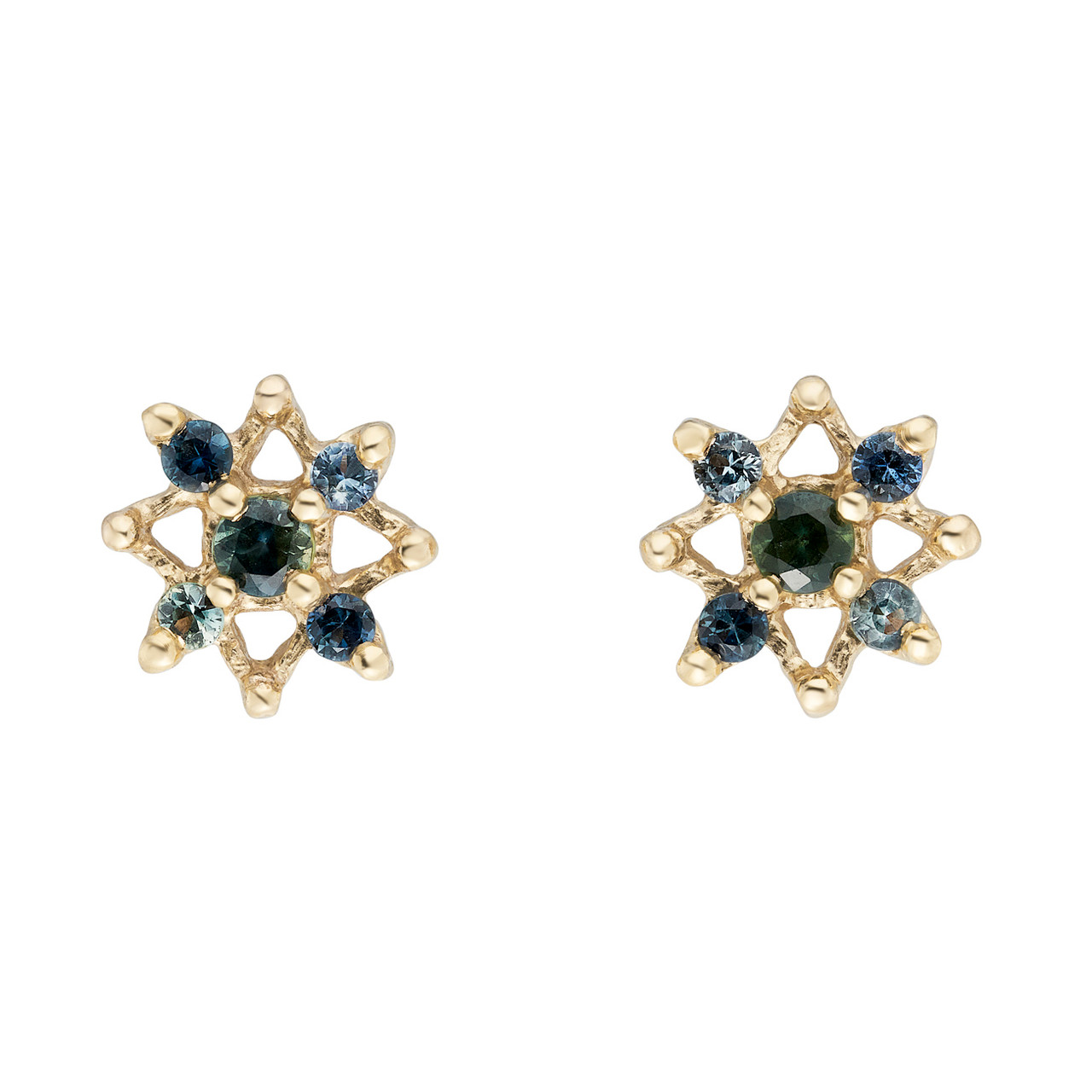 Blue Sapphire Star Studs, Rosalyn Faith, tomfoolery