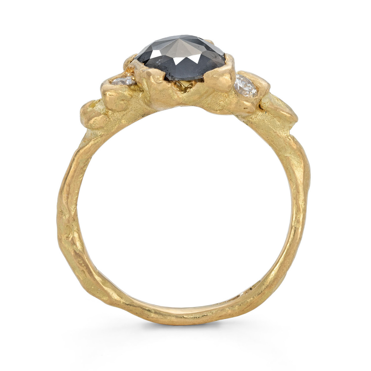 One-Of-A-Kind Rose Cut Grey Diamond Isle Ring, Emily Nixon, tomfoolery