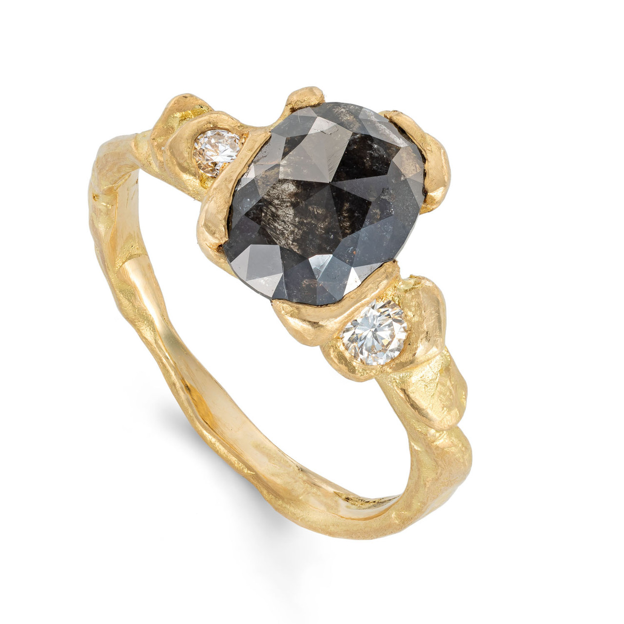 One-Of-A-Kind Rose Cut Grey Diamond Isle Ring, Emily Nixon, tomfoolery