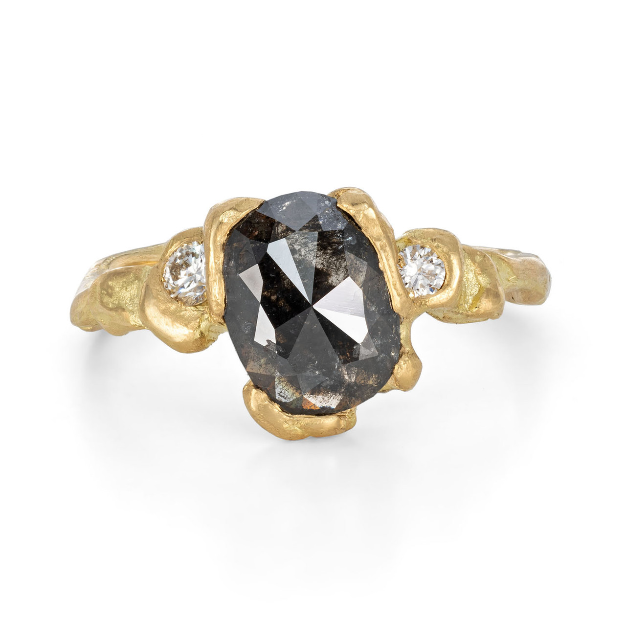 One-Of-A-Kind Rose Cut Grey Diamond Isle Ring, Emily Nixon, tomfoolery