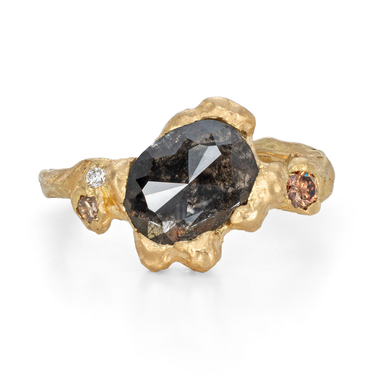 One-Of-A-Kind Rose Cut Grey Diamond Bay Ring, Emily Nixon, tomfoolery