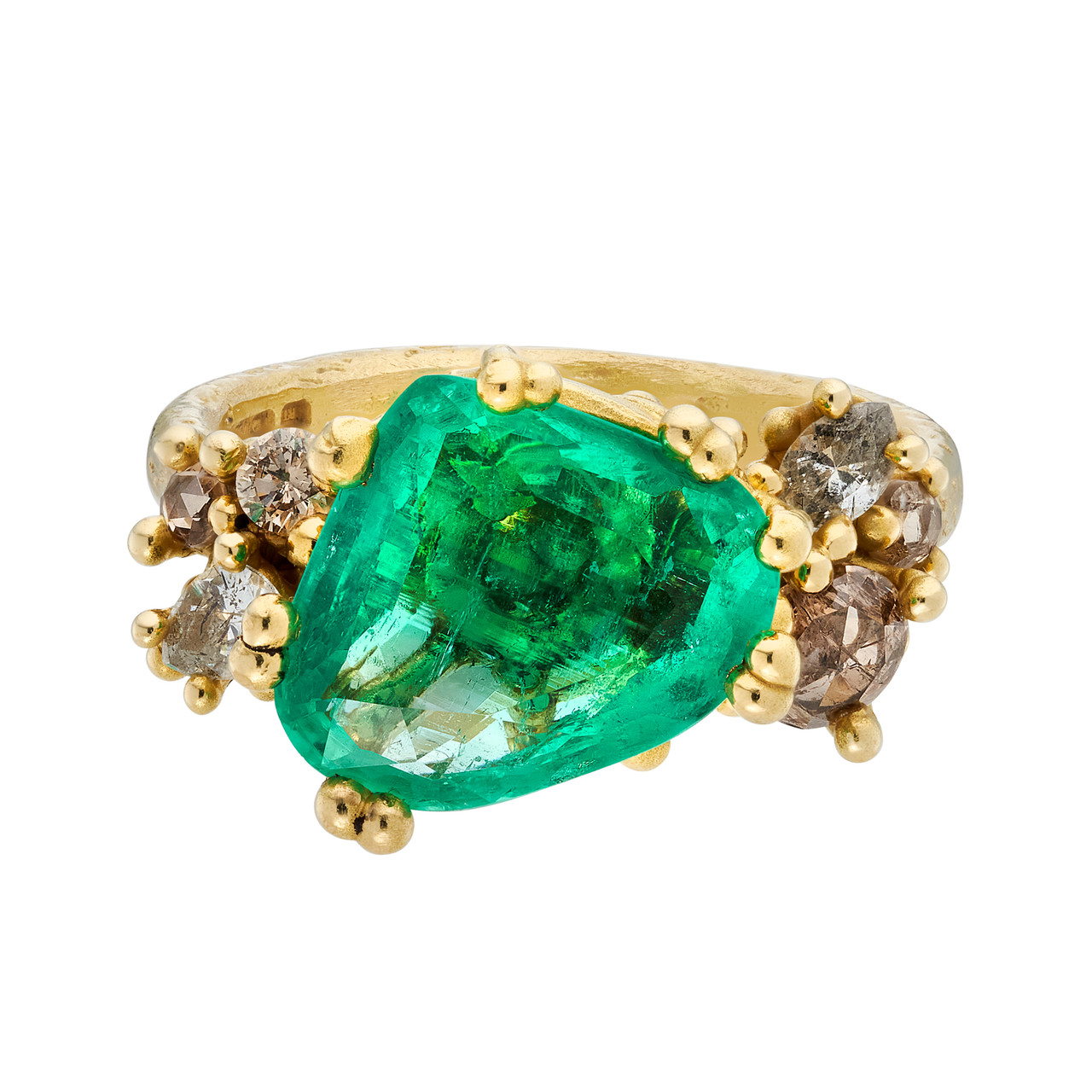 tf Exclusive Asymmetric Emerald & Diamond Cluster Ring, Ruth Tomlinson, tomfoolery