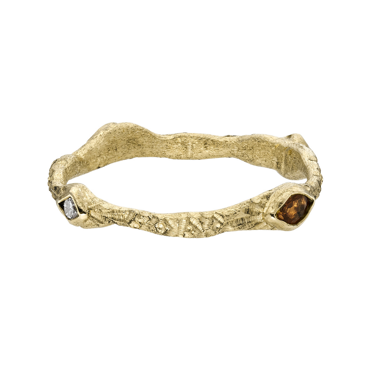 One-Of-A-Kind Textured Gold & Mixed Gemstone Band, Franny E, tomfoolery