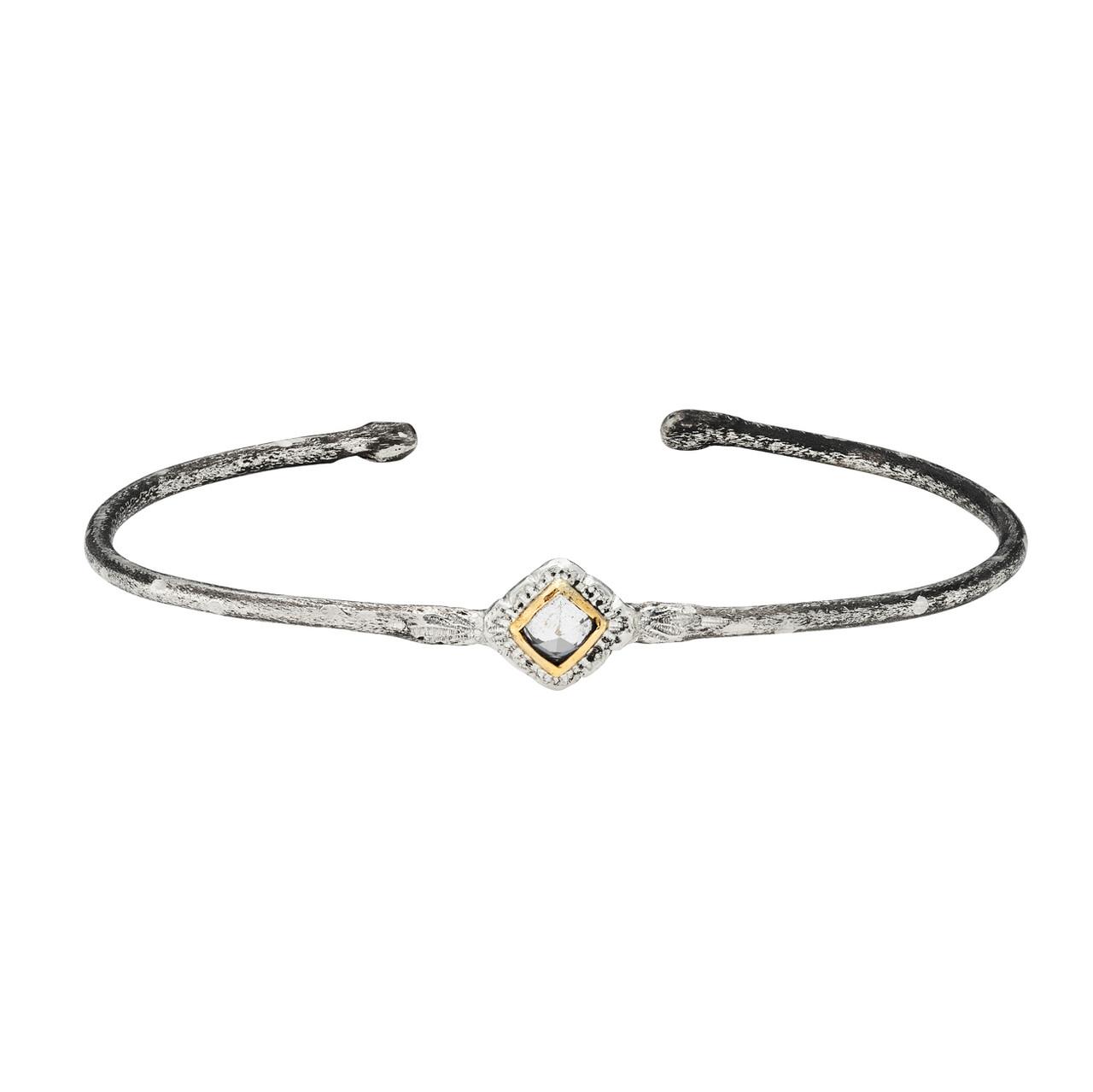 One-Of-A-Kind White Sapphire Signature Bangle, Franny E, tomfoolery